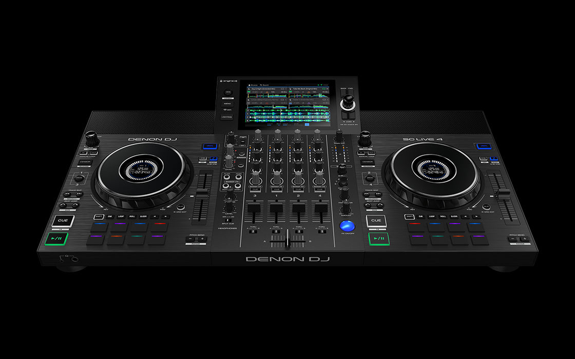 Denon DJ SC Live 4-Standalone Controller, 4-Channel Mixer, Amazon Music Unlimited Streaming, Wi-Fi, Speakers, Serato DJ & Virtual DJ Compatible