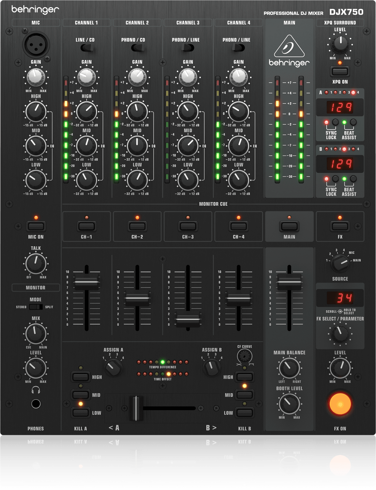 Behringer Pro Mixer DJX750 4channel DJ Mixer (Open Box) — Rock and