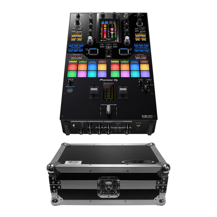 Pioneer DJ DJM-S11 + Odyssey FZ10MIXXD Flight Zone Series Universal 10" Format DJ Mixer Case