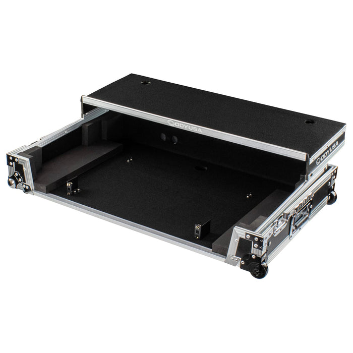 RANE FOUR 1U Flight Case with Glide Style Laptop Platform and Wheels