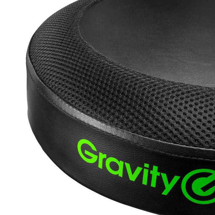 Gravity FD SEAT 1 Round Musicians Stool Foldable, Adjustable Height, Black (GFDSEAT1)