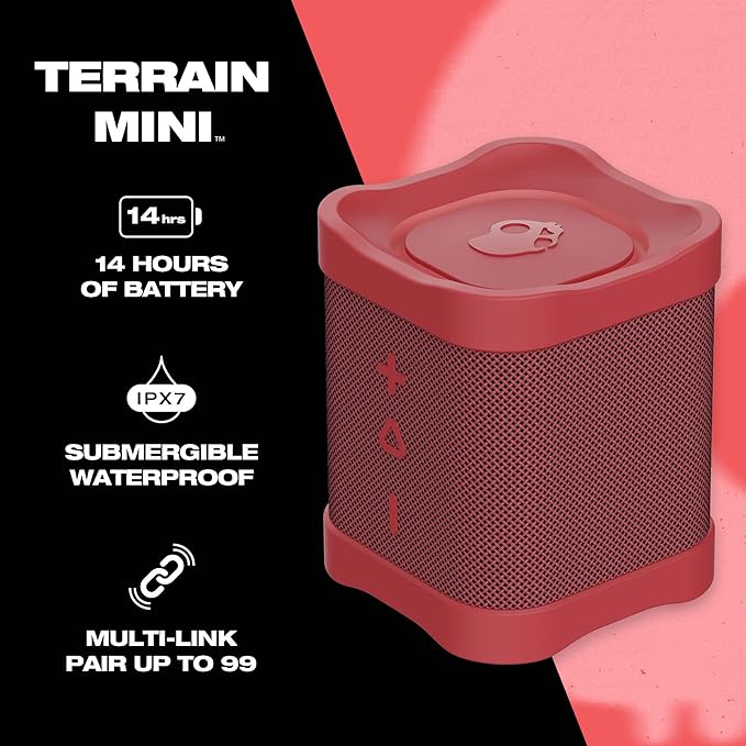 Skullcandy Terrain Mini Wireless Bluetooth Speaker - Red