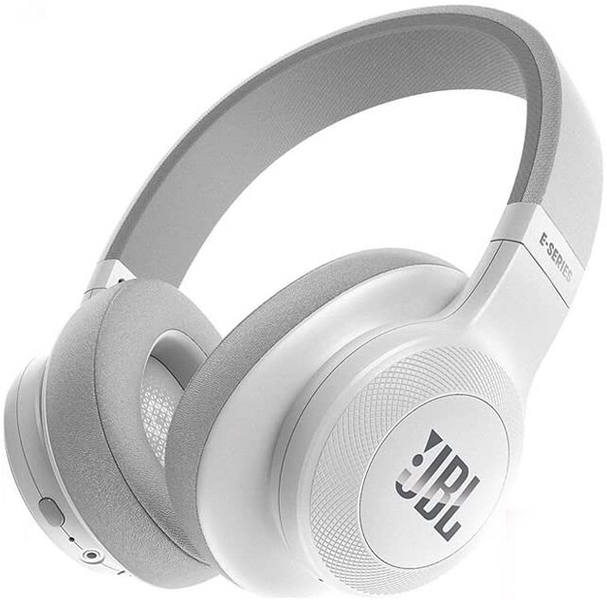 JBL E55BT Bluetooth Over-Ear Headphones (White) — Rock and