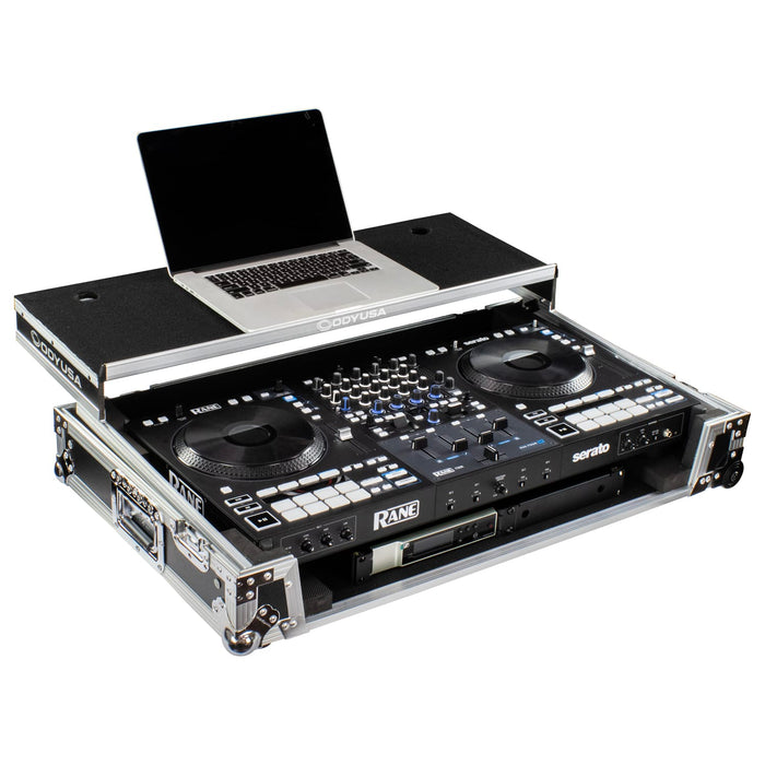 RANE FOUR 1U Flight Case with Glide Style Laptop Platform and Wheels