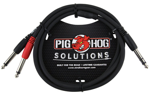 PIG HOG SOLUTIONS - 3FT TRS(M)-DUAL 1/4" INSERT CABLE - Rock and Soul DJ Equipment and Records