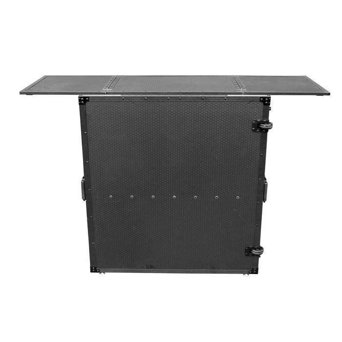 ProX Transformer Series Fold-Away DJ Performance Desk Facade with Wheels (Black/Black)