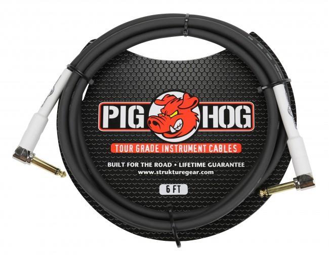 Pig Hog PH6RR 6ft 1/4" Right Angle - 1/4" Right Angle 8mm Inst. Cable - Rock and Soul DJ Equipment and Records