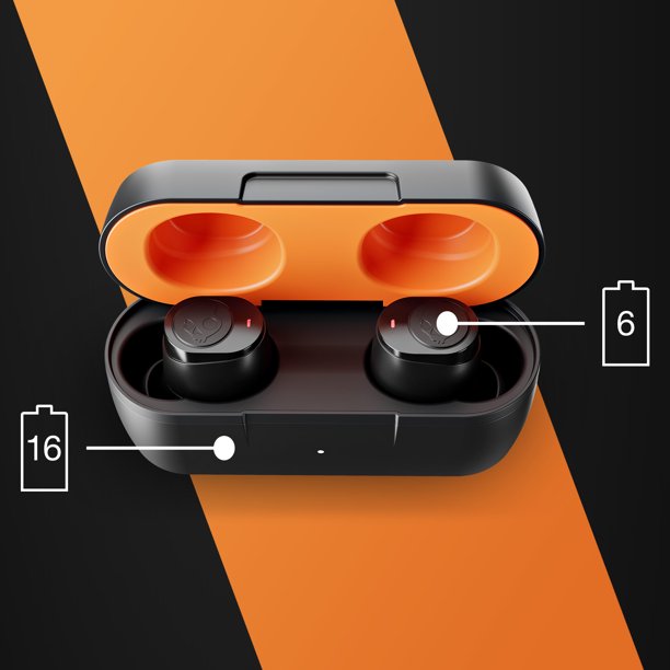 Skullcandy Jib True Wireless Earbuds - True Black/Orange