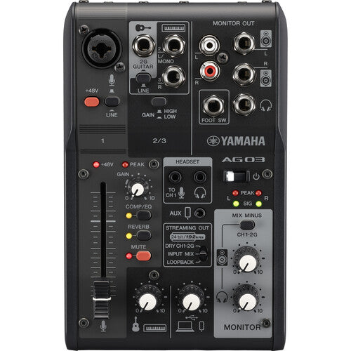 Yamaha AG03MK2 3-Channel Mixer & USB Audio Interface (Black)