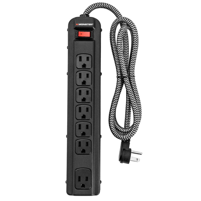 Monster Cable Pro MI 7-Outlet Surge Protector with 4' Cord, Black