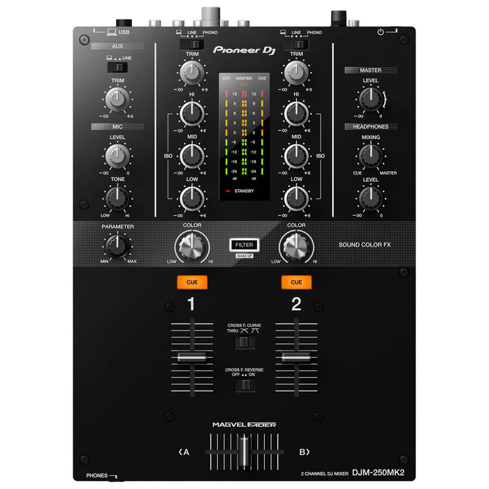 Pioneer DJ DJM-250MK2 2-channel Scratch Mixer with Rekordbox DVS (Open Box)