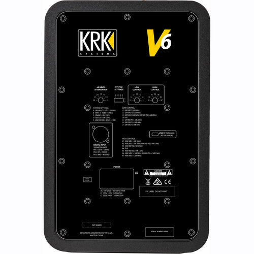 KRK V6 Series 4 6" 2-Way Powered Studio Reference Monitor, Black