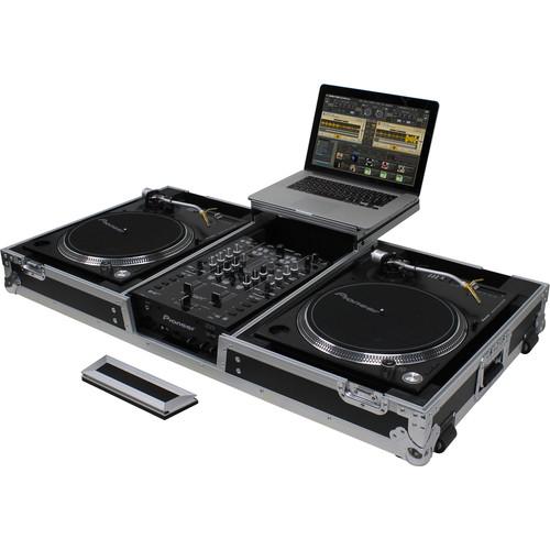 Odyssey Innovative Designs Flight Zone - Universal Turntable DJ Coffin with Wheels & Glide Shelf - Rock and Soul DJ Equipment and Records