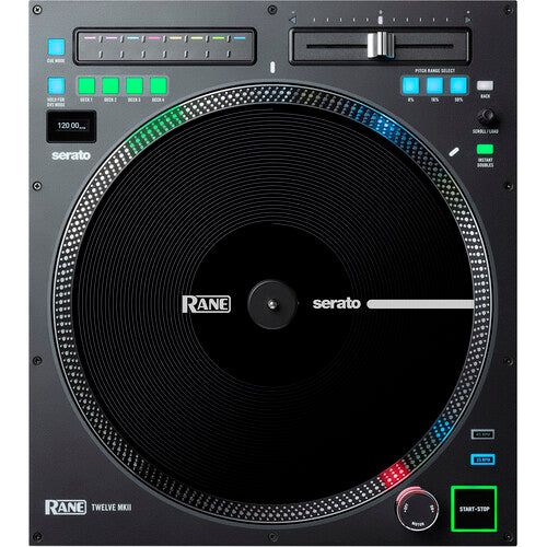 RANE DJ TWELVE MKII + Odyssey Innovative Designs Black Label Rane Twelve Motorized Turntable DJ Battle Controller Case (All Black)