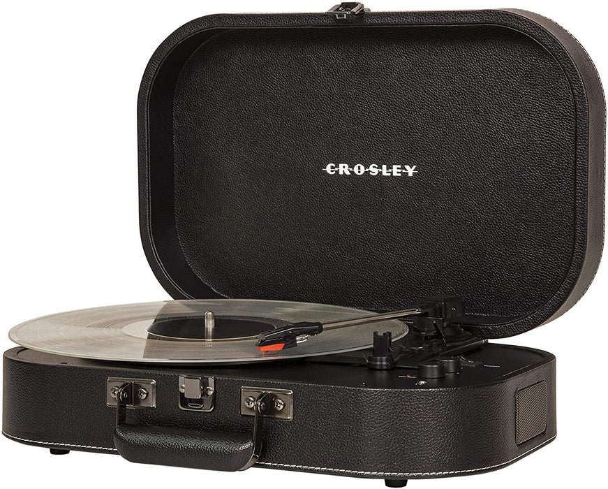 Crosley CR8009A-BK Discovery Vintage Bluetooth 3-Speed Belt-Driven Suitcase Turntable, Black