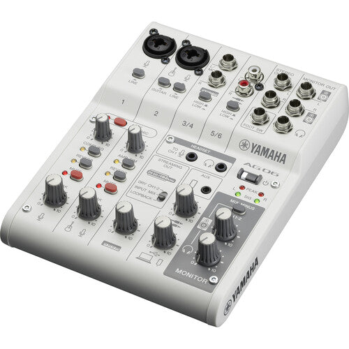 Yamaha AG06MK2 6-Channel Mixer and USB Audio Interface (White)
