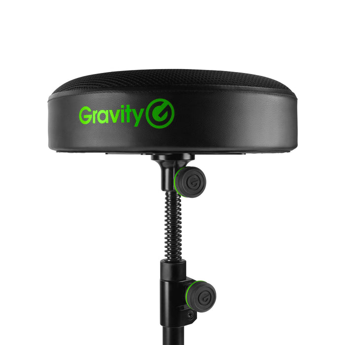 Gravity FD SEAT 1 Round Musicians Stool Foldable, Adjustable Height, Black (GFDSEAT1)