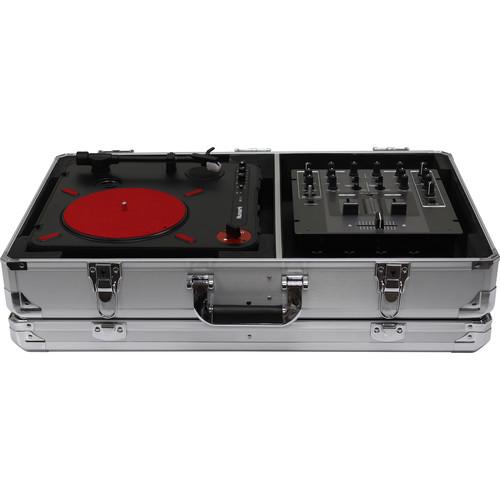 Odyssey Innovative Designs Krom Series Numark PT01 Scratch Portablist Turntable Case (Silver) - Rock and Soul DJ Equipment and Records