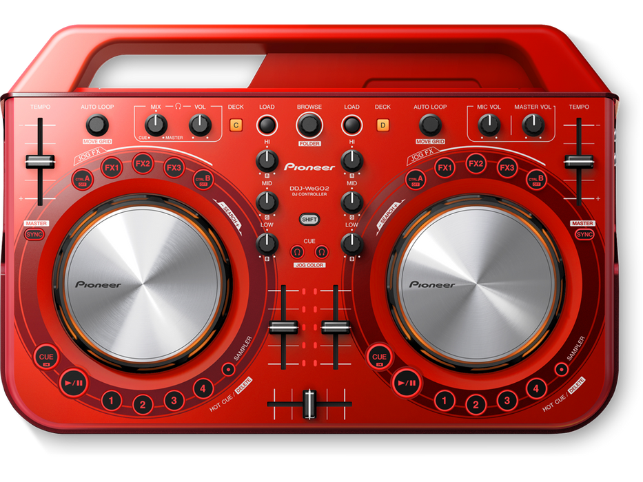 Pioneer DDJ-WeGo 2-R DJ Controller, Red