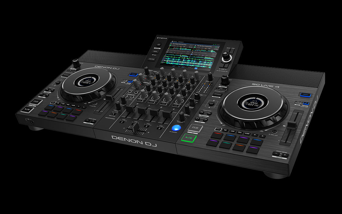 Denon DJ SC Live 4-Standalone Controller, 4-Channel Mixer, Amazon Music Unlimited Streaming, Wi-Fi, Speakers, Serato DJ & Virtual DJ Compatible