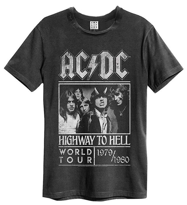 AC/DC Highway To Hell Poster Vintage T-Shirt (Charcoal)