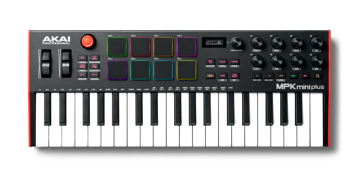 Akai Professional MPK Mini Plus 37-Key MIDI Controller — Rock and Akai Professional MPK Mini Plus 37-Key MIDI Controller — Rock and
