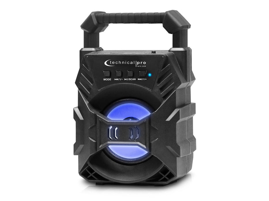 Technical pro Rechargeable Battery Powered Bluetooth Speaker (Black) (1 lbs) (60) - Rock and Soul DJ Equipment and Records