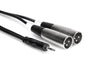 Hosa Stereo Breakout, 3.5 mm TRS to Dual XLR3M - Rock and Soul DJ Equipment and Records