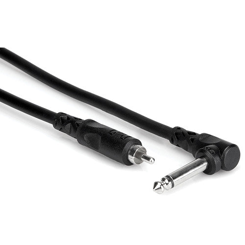 Hosa Technology 1/4" Phone Angled Male to RCA Male Audio Interconnect Cable - 3' - Rock and Soul DJ Equipment and Records