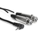 Hosa Technology Stereo Mini Angled Male to Two 3-Pin XLR Female Y-Cable - 5' - Rock and Soul DJ Equipment and Records