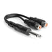 Hosa Technology Mono 1/4" Male to 2 RCA Female Y-Cable - 6" - Rock and Soul DJ Equipment and Records