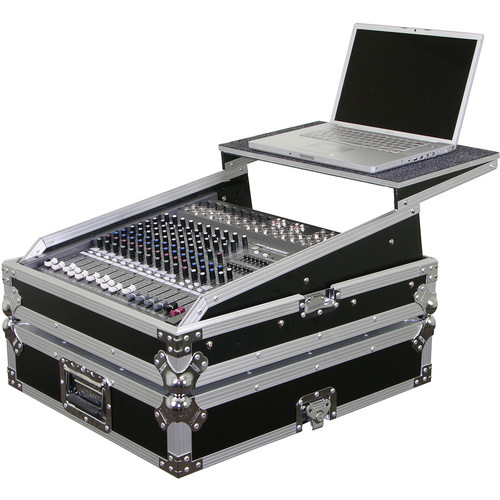 Odyssey Innovative Designs FZGSMX1912 Flight Zone Glide Style Case for a 19" Rackmount Live Sound Mixer Console (Black/Chrome) - Rock and Soul DJ Equipment and Records