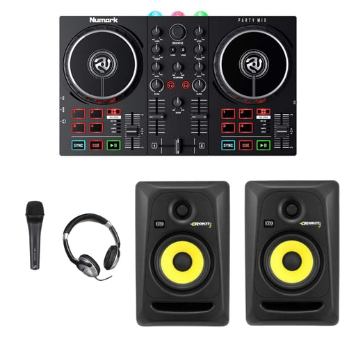 Numark Party Mix II + KRK Classic Pair + Numark Headphones HF125 + Microphone - Rock and Soul DJ Equipment and Records