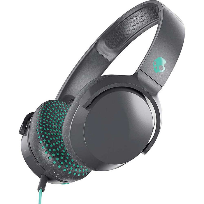 Skullcandy S5PXY-L637 Riff On-Ear Wired Headphones with Microphone (Gray/Speckle/Miami Blue)