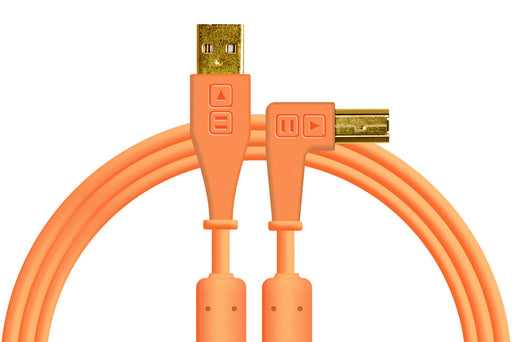 Chroma Cables: Audio Optimized USB Cables - Neon Orange Right Angle - Rock and Soul DJ Equipment and Records