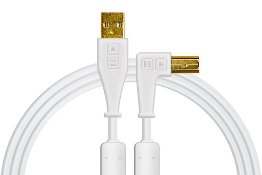 Chroma Cables: Audio Optimized USB Cables - White Right Angle - Rock and Soul DJ Equipment and Records