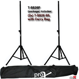 ProX 8' (96") All Metal Speaker Stand Set of 2 W/Carrying Case - Rock and Soul DJ Equipment and Records