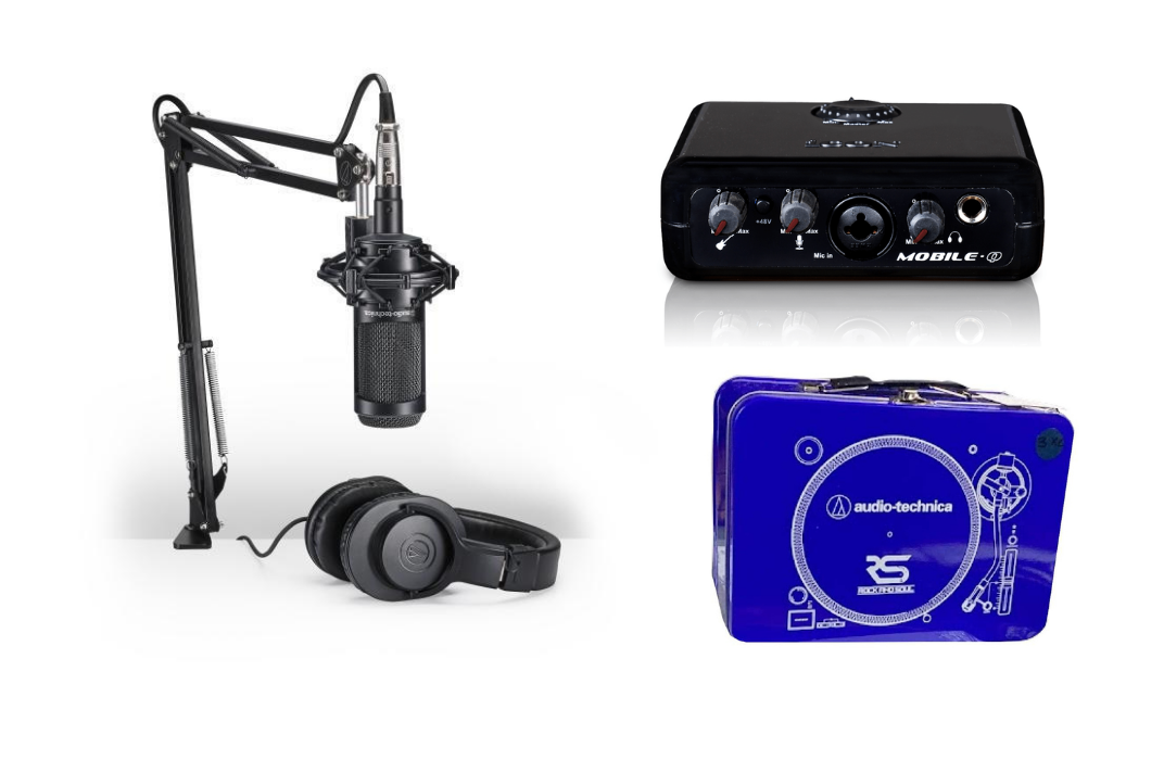 Audio Technica AT2035PK Streaming/Podcasting Pack + Icon Mobile Q Interface + Lunch Box