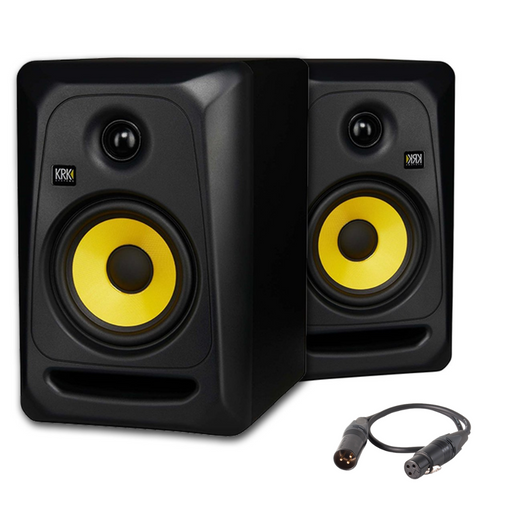 KRK CL5G3 5" Classic Professional Bi-amp Powered Studio Monitor - Pair + XLR Cable - Rock and Soul DJ Equipment and Records
