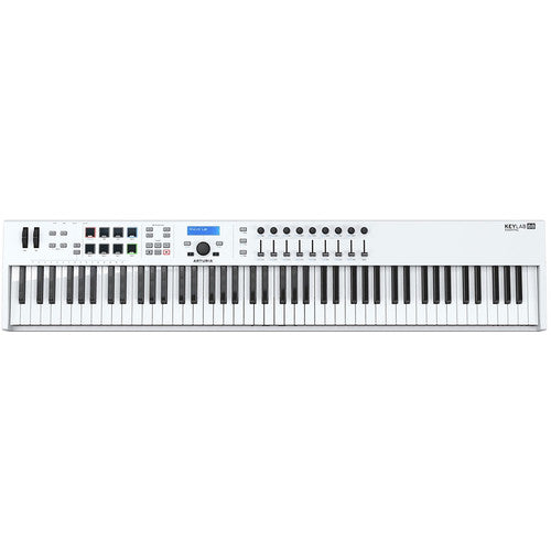 Arturia KeyLab Essential 88 - Universal MIDI Controller and Software (White) - Rock and Soul DJ Equipment and Records