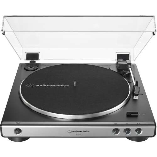 Audio-Technica Consumer AT-LP60X Stereo Turntable (Gunmetal & Black) + Free Lunch Box - Rock and Soul DJ Equipment and Records