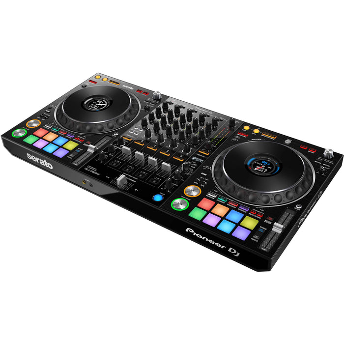 Pioneer DJ DDJ-1000SRT 4-Channel Serato DJ Controller + ProX DDJ1000 WLTBL LED Case Bundle - Rock and Soul DJ Equipment and Records