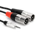 Hosa Technology Pro Stereo Breakout Cable - 3.5mm Stereo Mini to Dual 3-Pin XLR Male (3') - Rock and Soul DJ Equipment and Records