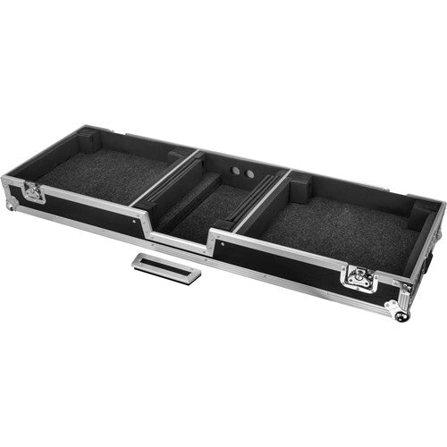 Odyssey Flight Zone Coffin for 12" Mixer + Two Standard Position Turntables with Wheels