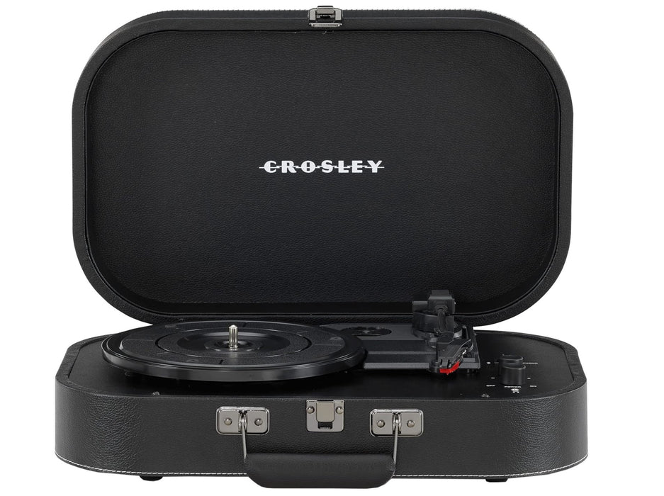 Crosley CR8009B-BK Discovery Vintage Bluetooth in/Out 3-Speed Belt-Driven Suitcase Vinyl Record Player Turntable, Black