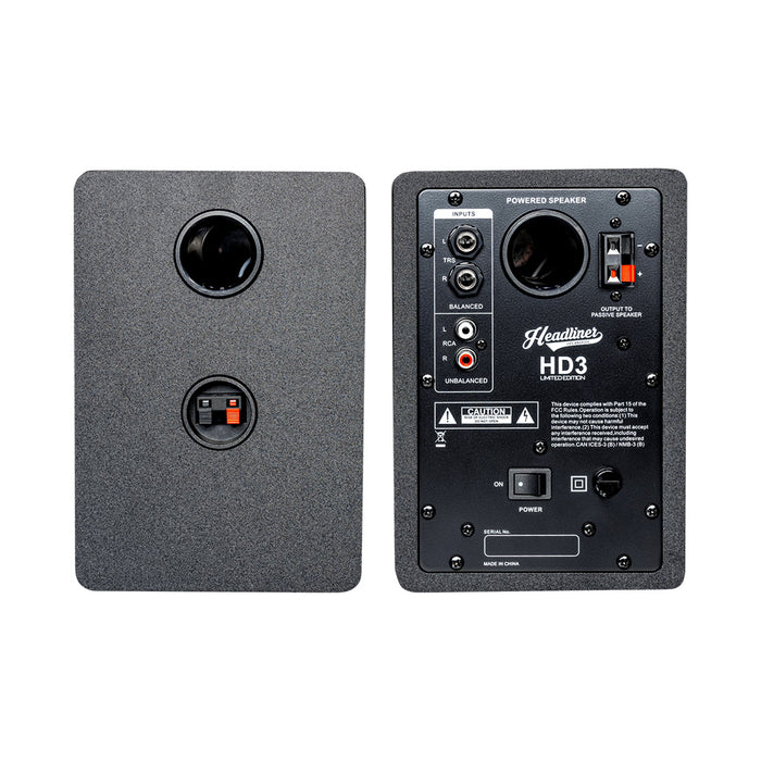 Headliner HD3 3.5'' Active Multimedia Reference Monitors, Limited Edition Black/Red, HL90002 (B-stock)