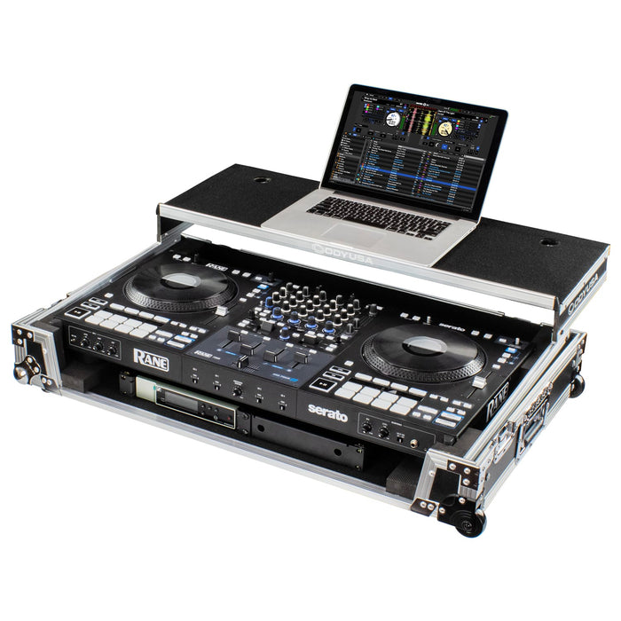 RANE FOUR 1U Flight Case with Glide Style Laptop Platform and Wheels