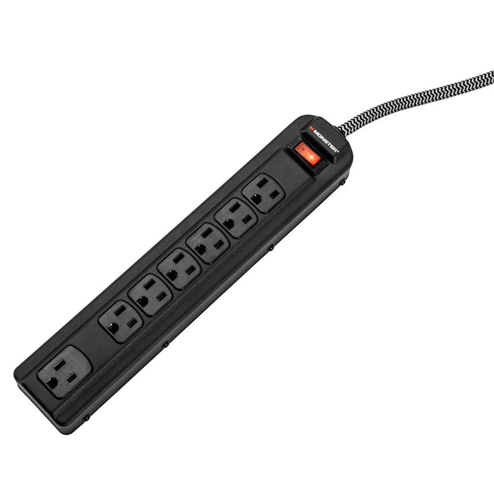 Monster Cable Pro MI 7-Outlet Surge Protector with 4' Cord, Black