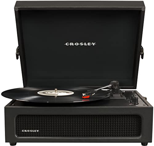 Crosley CR8017B-BK Voyager Vintage Portable Vinyl Record Player Turntable with Bluetooth in/Out and Built-in Speakers, Black