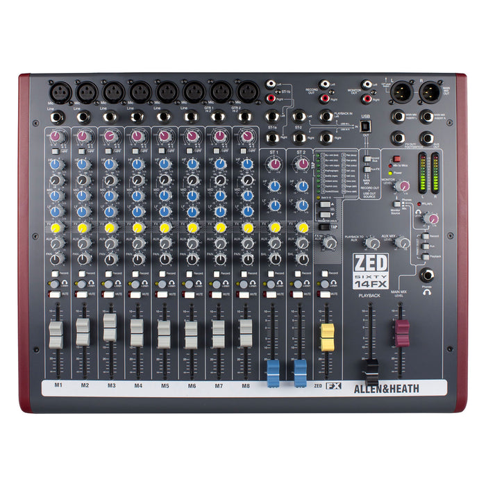 Allen & Heath ZED60-14FX Live and Studio Mixer with Digital FX and USB Port